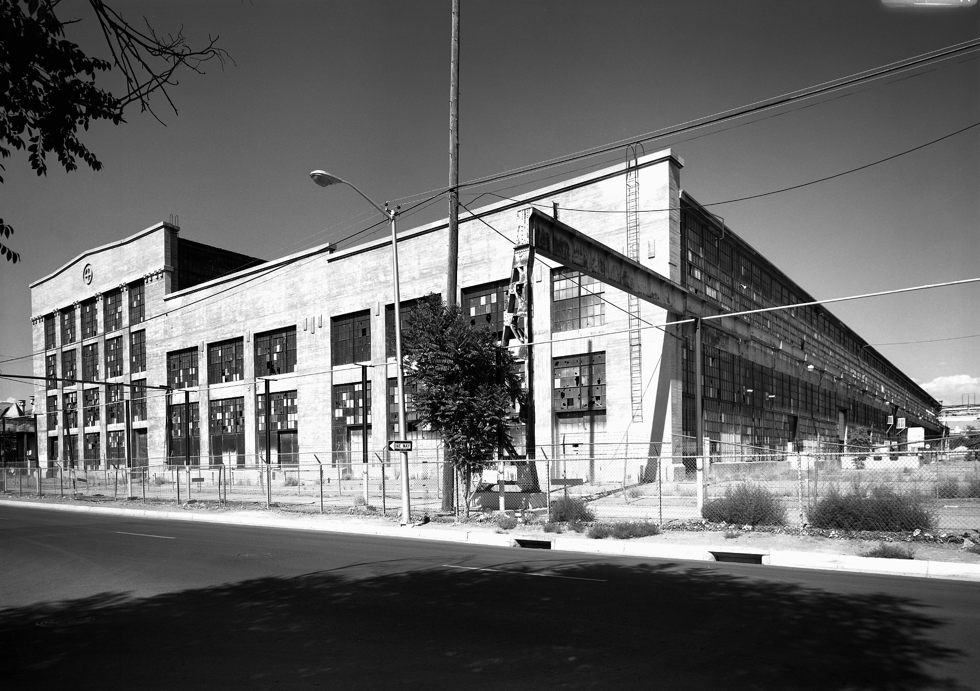 Historic west elevation of the Machine Shop at the Albuquerque Rail Yards